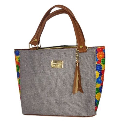 Bolso De Mano Gris Frutas