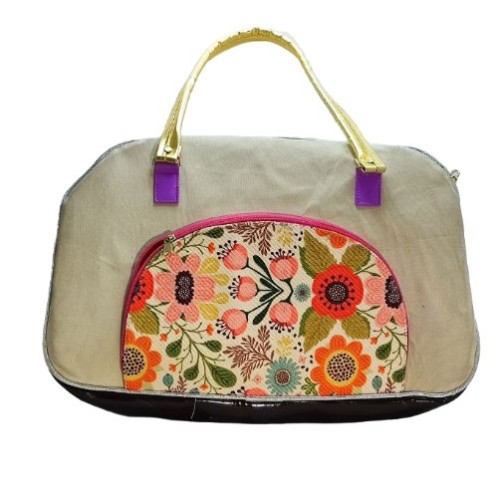 Bolso De Viaje Flores Mostaza