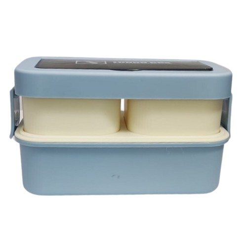 Box Luch Dos Pisos Liso Azul