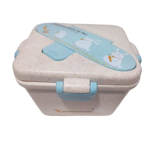 Box Lunch Distintivo Conejo Cuadrado Azul