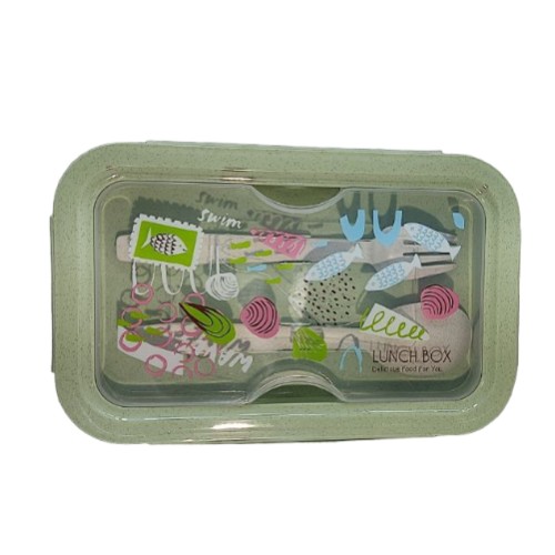 Box Lunch Rectangular Con Separaciones Verde