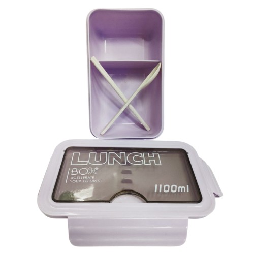 Box Lunch Rectangular Morado Con Separaciones