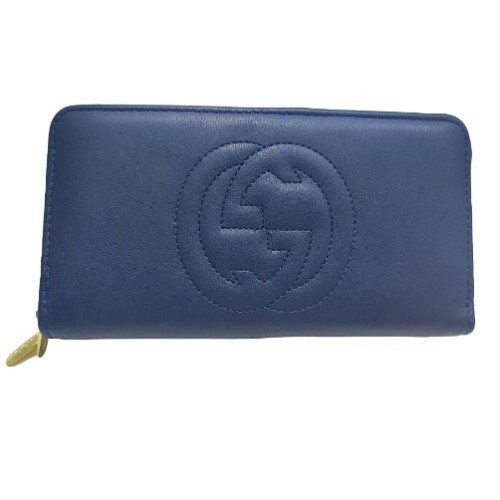 Cartera Boble Cierre Lisa Azul Marino