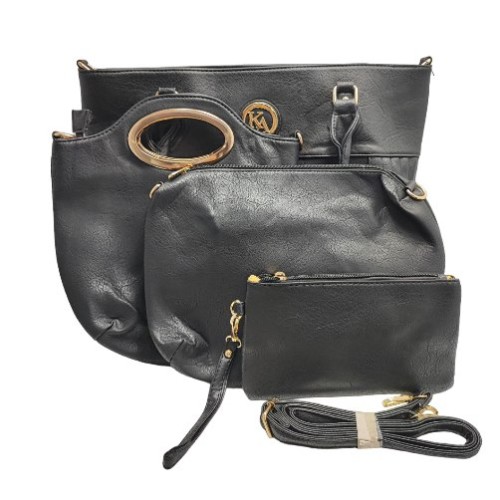 Combo Bolsa De Mano Negra