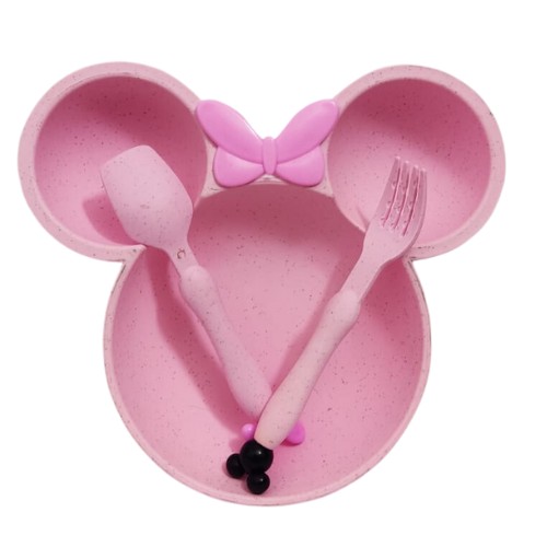 Plato Infantil Mickey Rosa