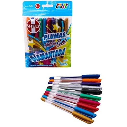 Plumas Tinta Gel Diamantada